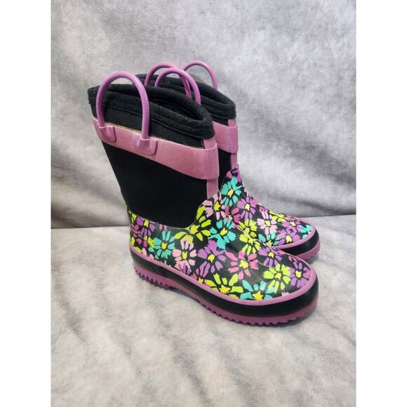 Western Chief Kids Cold Rated Neoprene Boot, Daisy Shower, 11/12 US Lined Rubber - Picture 1 of 5